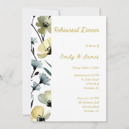 Sage Green & Soft Yellow Botanical Wedding Kaart