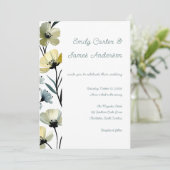 Sage Green & Soft Yellow Botanical Wedding Kaart (Staand voorkant)