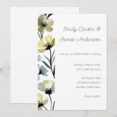 Sage Green & Soft Yellow Botanical Wedding Kaart (Voorkant / Achterkant)
