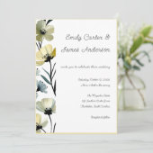 Sage Green & Soft Yellow Botanical Wedding Kaart (Staand voorkant)