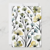 Sage Green & Soft Yellow Botanical Wedding Kaart (Achterkant)