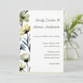Sage Green & Soft Yellow Botanical Wedding Kaart (Staand voorkant)
