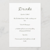 Sage Green & Soft Yellow Botanical Wedding Menu (Achterkant)