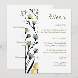 Sage Green & Soft Yellow Botanical Wedding Menu