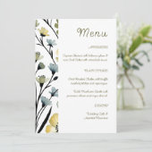 Sage Green & Soft Yellow Botanical Wedding Menu (Staand voorkant)