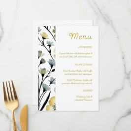 Sage Green & Soft Yellow Botanical Wedding Menu