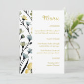 Sage Green & Soft Yellow Botanical Wedding Menu (Staand voorkant)