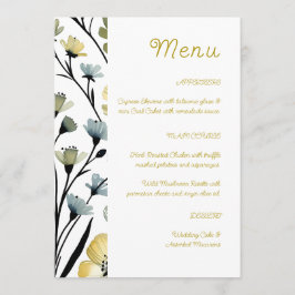 Sage Green & Soft Yellow Botanical Wedding Menu