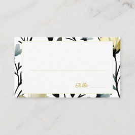 Sage Green & Soft Yellow Botanical Wedding Plaatskaartje