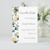Sage Green & Soft Yellow Botanical Wedding Save The Date (Staand voorkant)