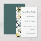 Sage Green & Soft Yellow Botanical Wedding Save The Date (Voorkant / Achterkant)