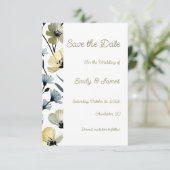 Sage Green & Soft Yellow Botanical Wedding Save The Date (Staand voorkant)