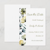 Sage Green & Soft Yellow Botanical Wedding Save The Date (Voorkant / Achterkant)