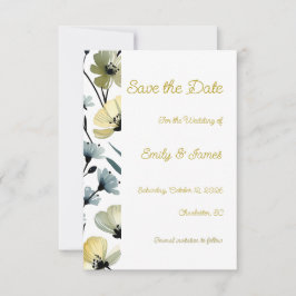 Sage Green & Soft Yellow Botanical Wedding Save The Date