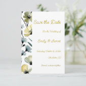 Sage Green & Soft Yellow Botanical Wedding Save The Date (Staand voorkant)