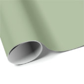 Sage Green Solid Color Trendy Simple Moderne Cadeaupapier (Rol Hoek)