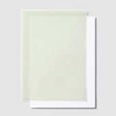 Sage Green Solid Color Wedding Liner Vellum Uitnodigingen (Offset)