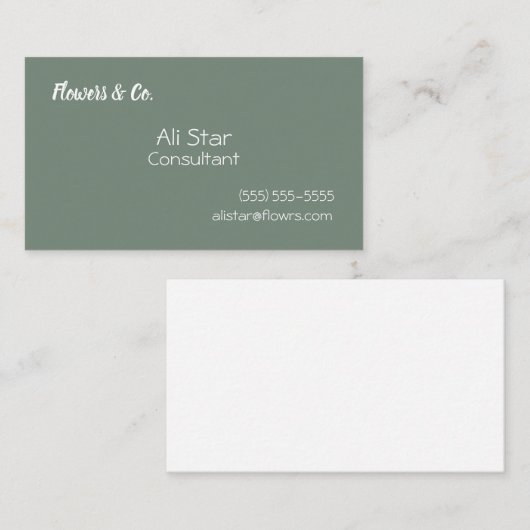 Sage Green Solid Visitekaartjes (Voorkant / Achterkant)