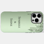 Sage Green Sparkle Glitter Drips Case-Mate iPhone Case (Achterkant (horizontaal))