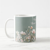 Sage Green Spring Floral Teacher Elegant Script Koffiemok (Links)