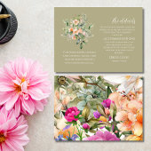 Sage Green Spring Floral Wedding Details Kaart