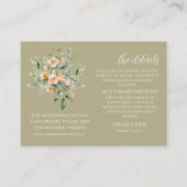 Sage Green Spring Floral Wedding Details Kaart (Voorkant)