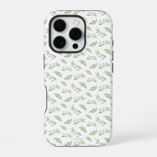 Sage Green Spring laat gepersonaliseerde naam acht iPhone Hoesje (Achterkant)