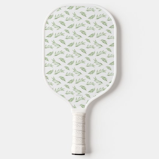 Sage Green Spring laat gepersonaliseerde naam acht Pickleball Paddle (Achterkant)