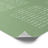 Sage Green Spring Wedding 16 Tafel Zitplaatsen Gra Poster (Hoek)