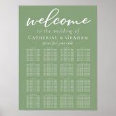Sage Green Spring Wedding 16 Tafel Zitplaatsen Gra Poster (Voorkant)