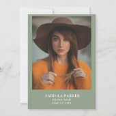 Sage Green Spring Wildflower Garden Afstuderen Kaart (Achterkant)