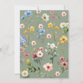 Sage Green Spring Wildflower Garden Afstuderen Kaart (Achterkant)