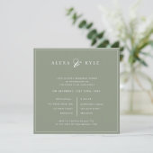 Sage Green Square Rehearsal Dinner Invitation Kaart (Staand voorkant)