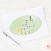 Sage Green Starlit Baby Boy Bliss Special Delivery Ovale Sticker (Envelop)