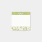 Sage Green Stippen en Damask Post-it® Notes (Voorkant)