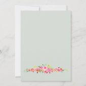 Sage Green Strawberry Pink Peony Vrijgezellenfeest Kaart (Achterkant)