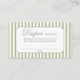 Sage Green Strepen Luier Raffle Kaart