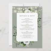 Sage Green String Lichten Bloemen Alles In Een Huw Kaart (Achterkant)