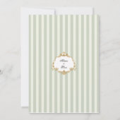 Sage Green Stripe Cherub Floral Arch Wedding Kaart (Achterkant)