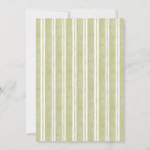 Sage green stripe retro elegant bridal shower kaart (Achterkant)