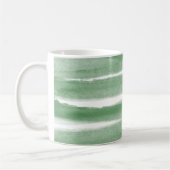Sage Green Stripe Waterverf Monogram koffie Mok (Links)
