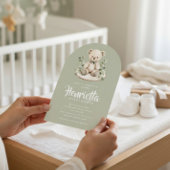 Sage Green Striped Eucalyptus Baby Shower Arch  Kaart