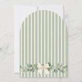 Sage Green Striped Eucalyptus Baby Shower Arch  Kaart (Achterkant)
