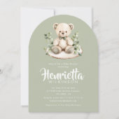 Sage Green Striped Eucalyptus Baby Shower Arch  Kaart (Voorkant)