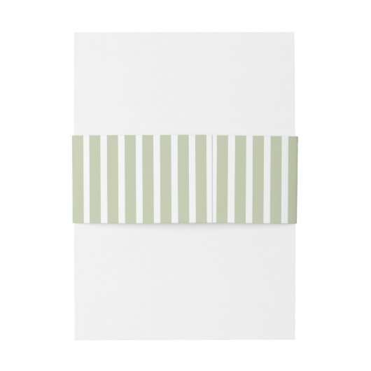 Sage Green Striped  Uitnodigingen Wikkel (Achterkant Voorbeeld)