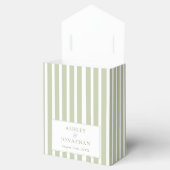Sage Green Striped Wedding Bedankdoosjes (Geopend)