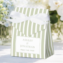 Sage Green Striped Wedding Bedankdoosjes