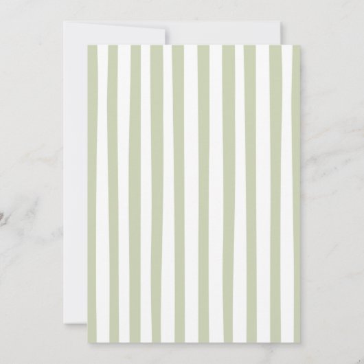 Sage Green Stripes Christmas Holiday Brunch Kaart (Achterkant)
