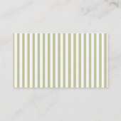Sage Green Stripes Diaper Raffle Card Informatiekaartje (Achterkant)