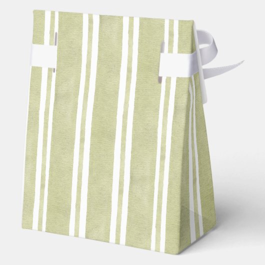 Sage green stripes elegant bridal shower favors bedankdoosjes (Achterkant)